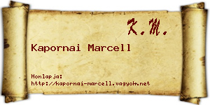 Kapornai Marcell névjegykártya