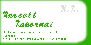 marcell kapornai business card